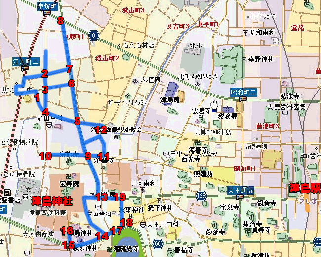 一日目の行程図
