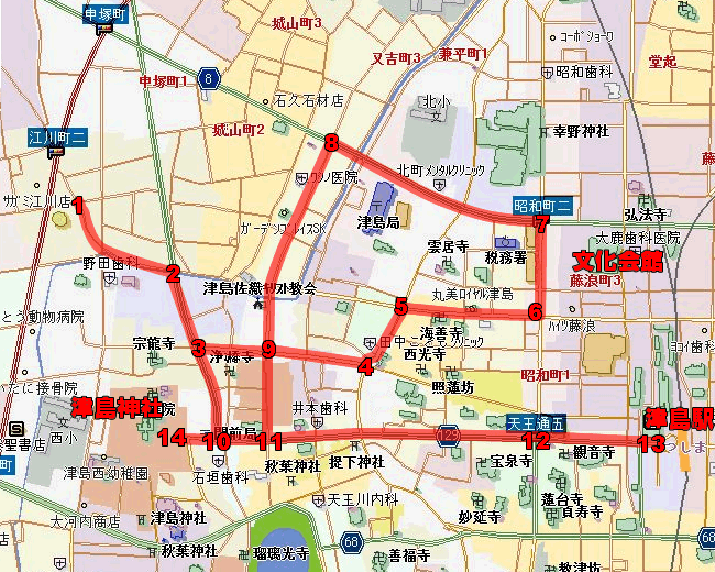 一日目の行程図